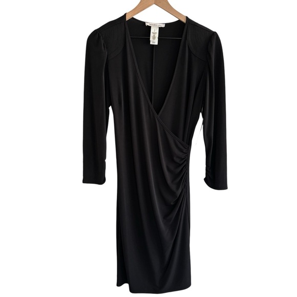 NWT Laundry By Design Surplice Neckline 3/4 Sleeves Party Black Tie Size 8 - Picture 1 of 16